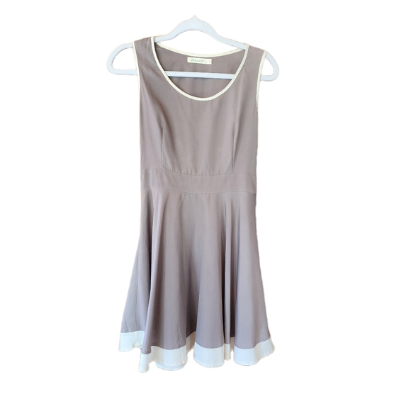 Anthropology Sleeveless Skater Skirt Dress Gray & Cream Size S - Picture 12 of 12